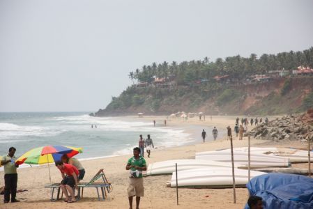 Les falaises et la plage de Varkala