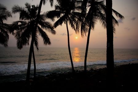 Coucher de soleil à Varkala