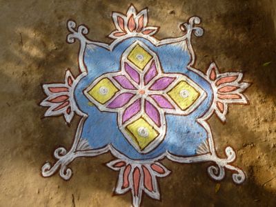 Le kolam une fois fini