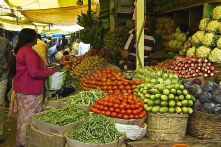 Ashram d'Ooty - Légumes sur le marché d'Ootty